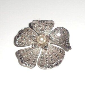 Blossom Flower Floral Sterling Silver 925 Pin Brooch
